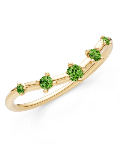Peridot Dainty Tiara 5-Stone Round Cut Half Band