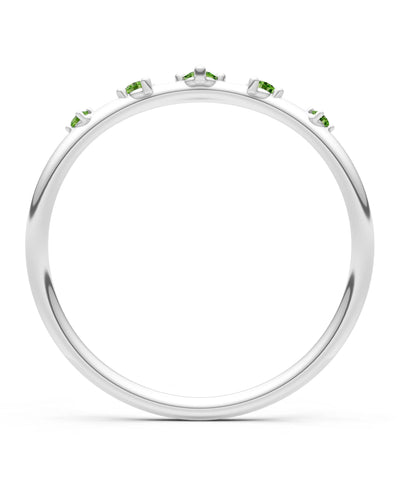 Peridot Dainty Tiara 5-Stone Round Cut Half Band