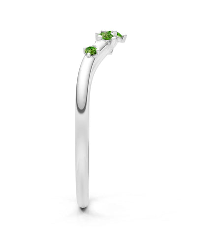 Peridot Dainty Tiara 5-Stone Round Cut Half Band