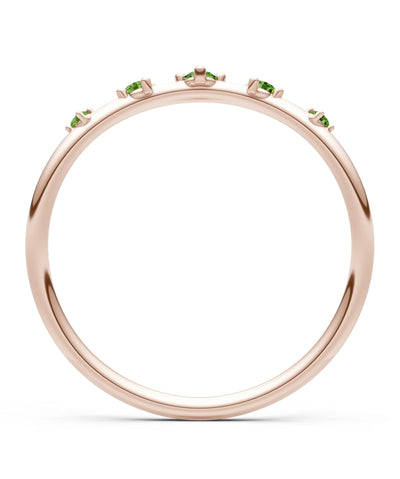 Peridot Dainty Tiara 5-Stone Round Cut Half Band