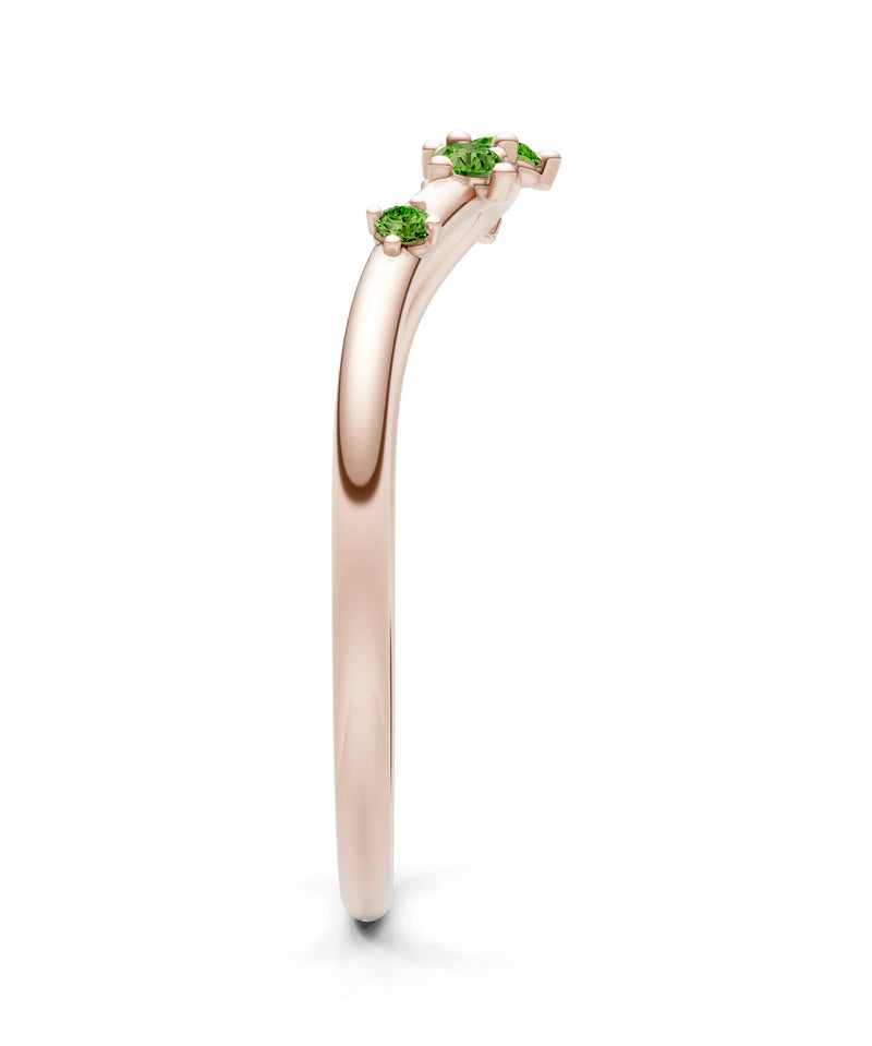 Peridot Dainty Tiara 5-Stone Round Cut Half Band