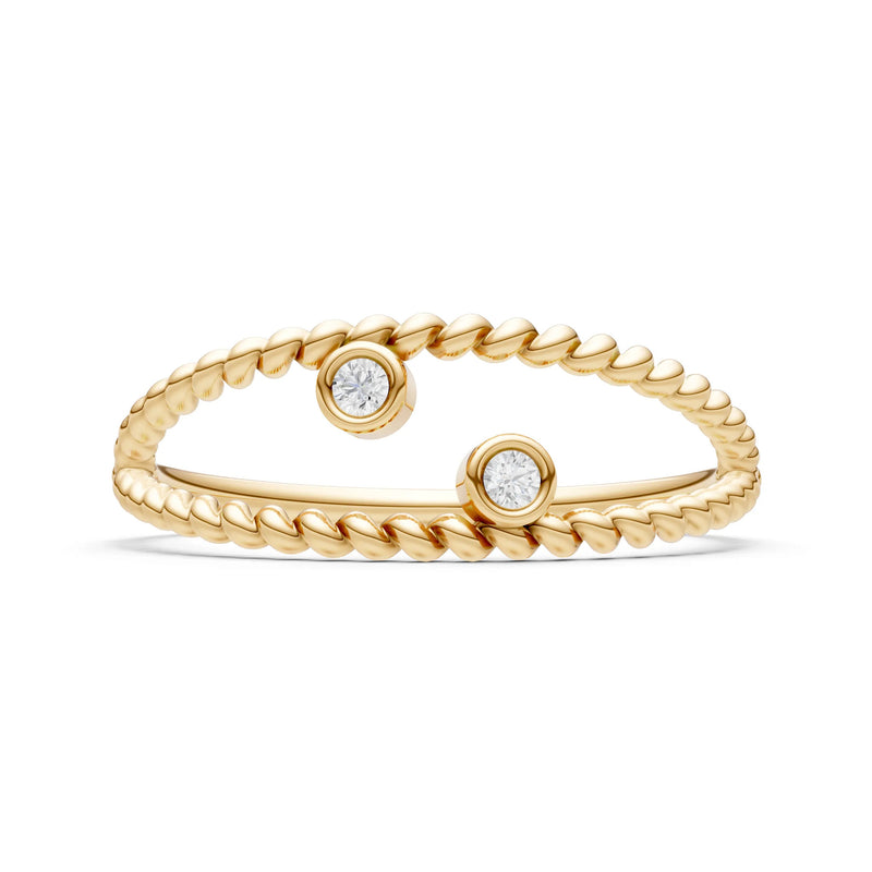 Diamond Dainty Rope Round Cut Double Station Band