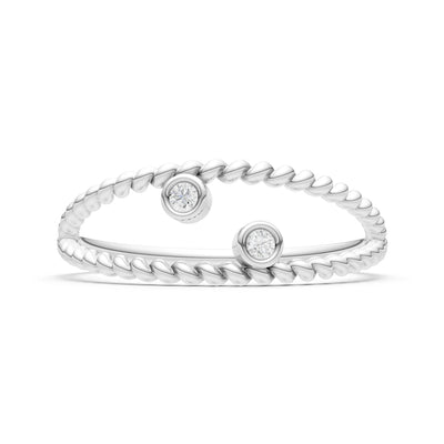 Dainty Rope Round Gemstone Double Station Band