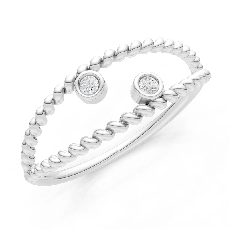 Diamond Dainty Rope Round Cut Double Station Band