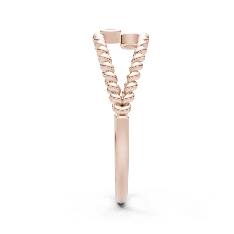 Dainty Rope Round Gemstone Double Station Band