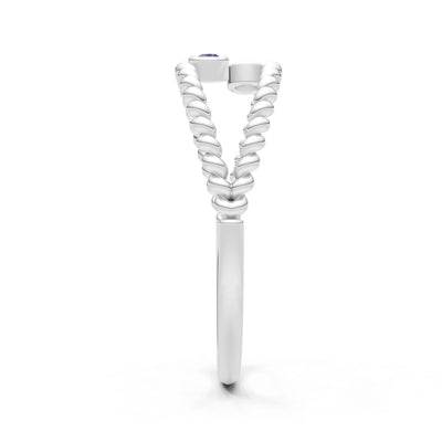 Dainty Rope Round Gemstone Double Station Band
