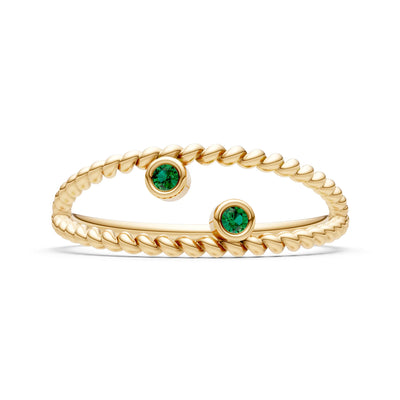 Emerald Dainty Rope Round Cut Double Station Band