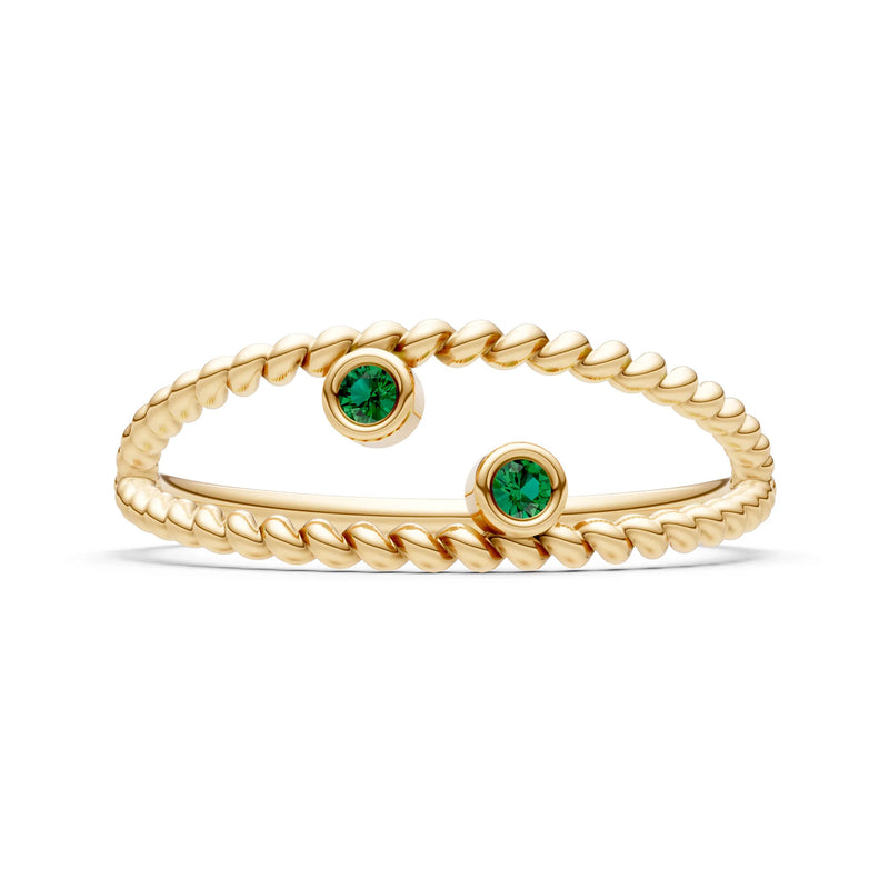 Emerald Dainty Rope Round Cut Double Station Band
