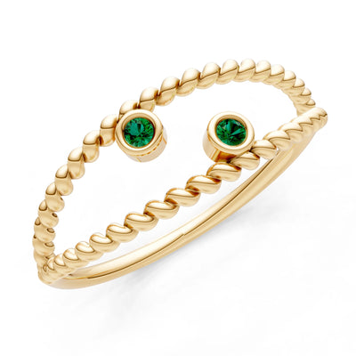 Emerald Dainty Rope Round Cut Double Station Band