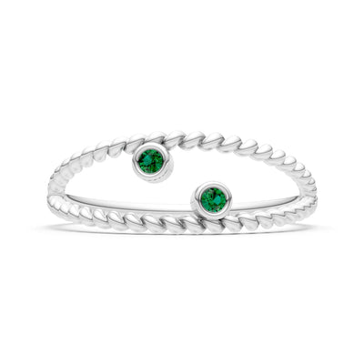 Emerald Dainty Rope Round Cut Double Station Band