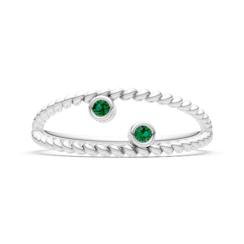 Emerald Dainty Rope Round Cut Double Station Band