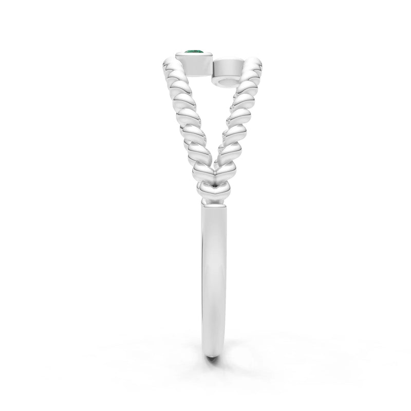Emerald Dainty Rope Round Cut Double Station Band
