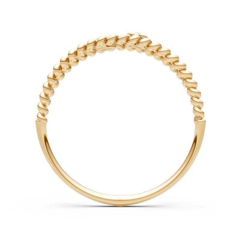 Dainty Rope Round Gemstone Double Station Band
