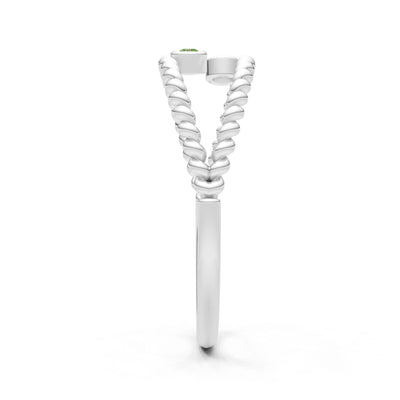 Dainty Rope Round Gemstone Double Station Band