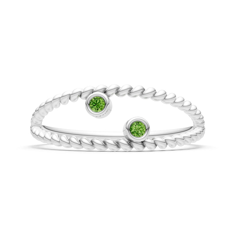 Peridot Dainty Rope Round Cut Double Station Band