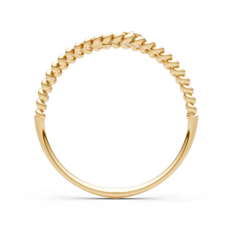 Dainty Rope Round Gemstone Double Station Band