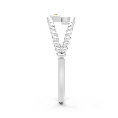 Dainty Rope Round Gemstone Double Station Band