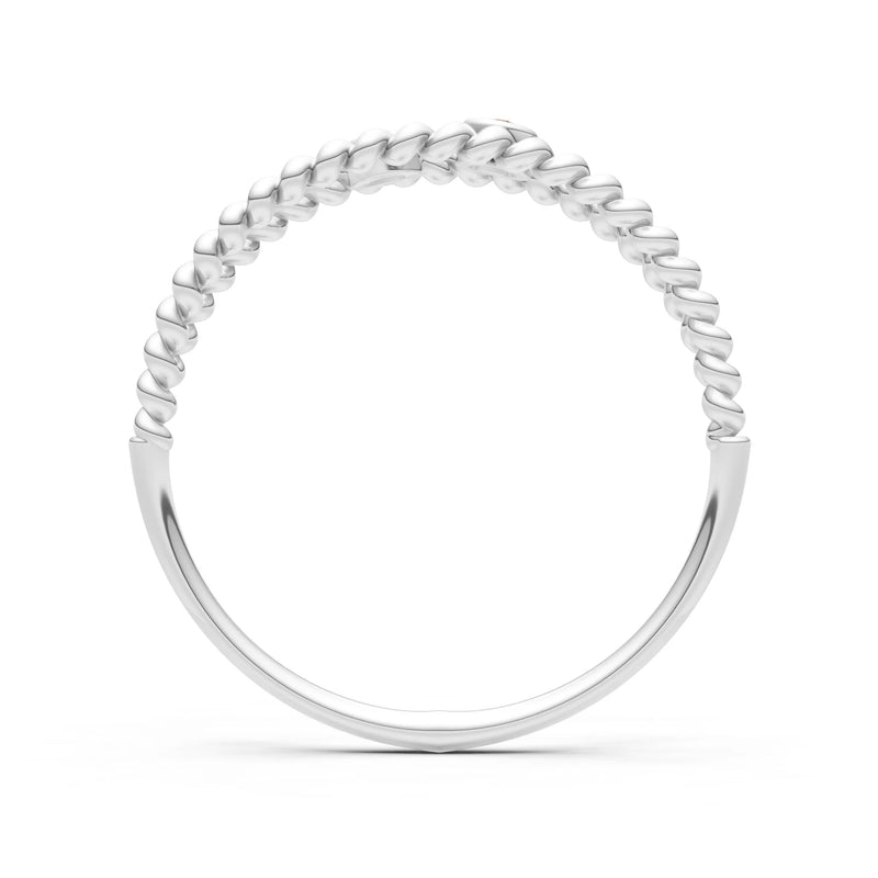 Citrine Dainty Rope Round Cut Double Station Band