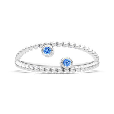 Dainty Rope Round Gemstone Double Station Band
