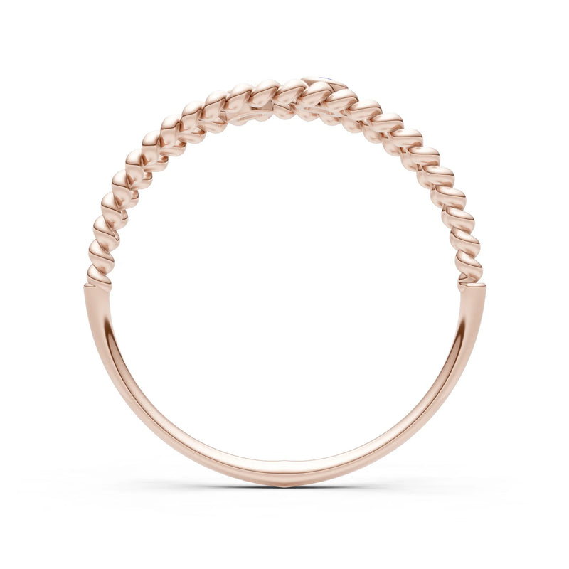 Swiss Blue Topaz Dainty Rope Round Cut Double Station Band