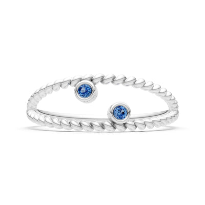 London Blue Topaz Dainty Rope Round Cut Double Station Band