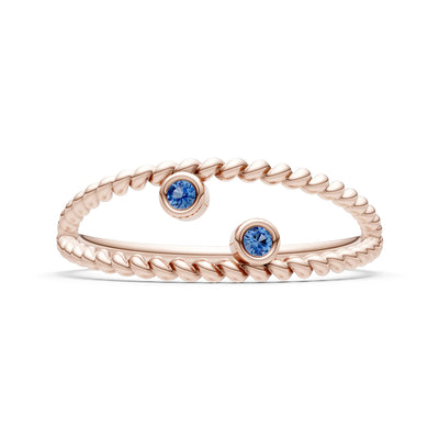 London Blue Topaz Dainty Rope Round Cut Double Station Band