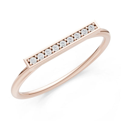 Dainty Slim Bar Round Gemstone Pavé Half Band