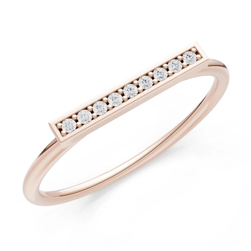 Dainty Slim Bar Round Gemstone Pavé Half Band