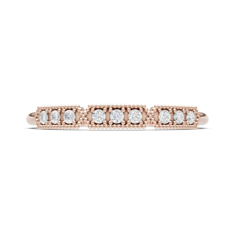 Diamond Dainty Round Cut Tri-Cluster Tiara Contour Ring