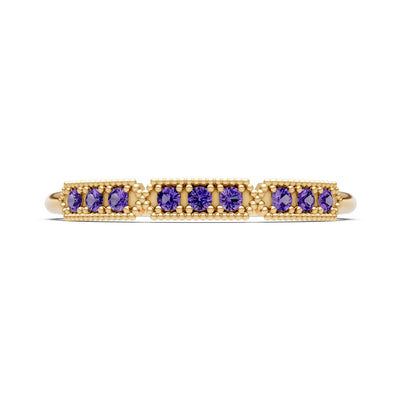 Dainty Tri-Cluster Round Gemstone Tiara Contour