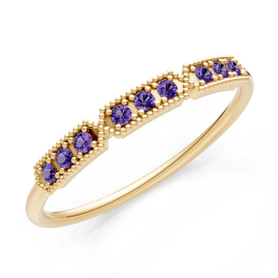 Dainty Tri-Cluster Round Gemstone Tiara Contour