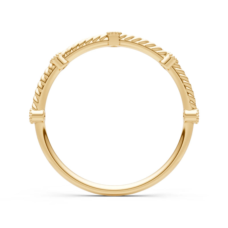 Diamond Dainty Woven Band Braided Metal with Accents