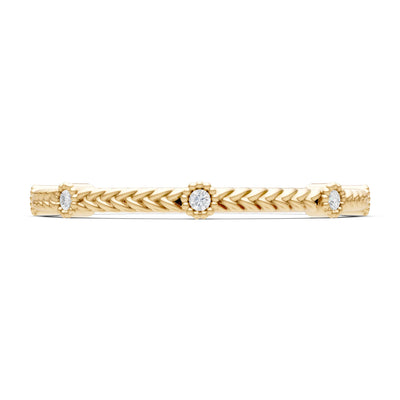 Diamond Dainty Woven Band Braided Metal with Accents