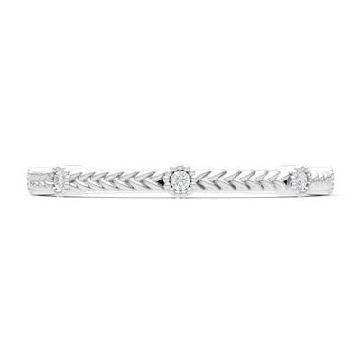 Diamond Dainty Woven Band Braided Metal with Accents