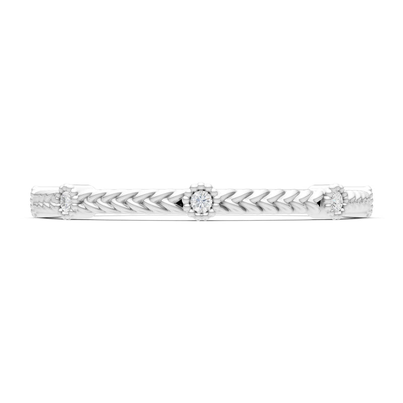 Diamond Dainty Woven Band Braided Metal with Accents