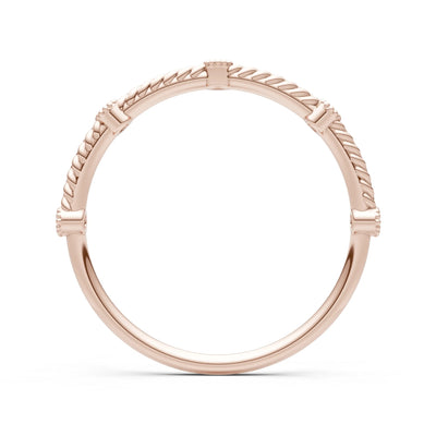 Diamond Dainty Woven Band Braided Metal with Accents