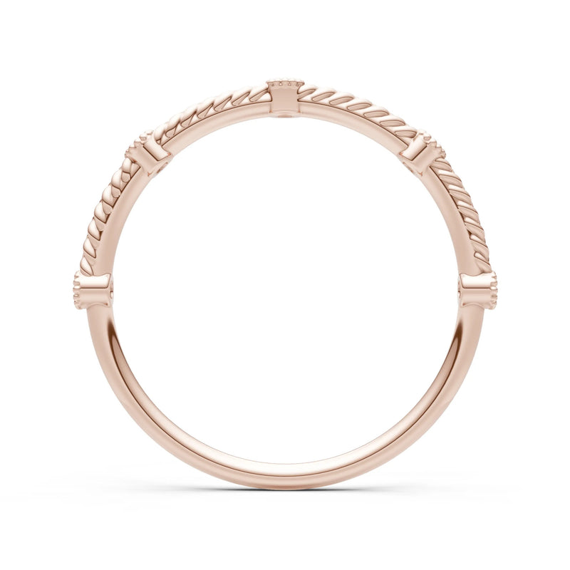 Diamond Dainty Woven Band Braided Metal with Accents