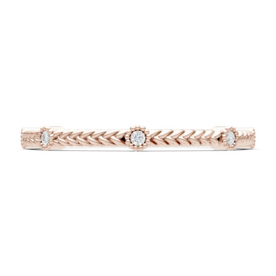 Diamond Dainty Woven Band Braided Metal with Accents
