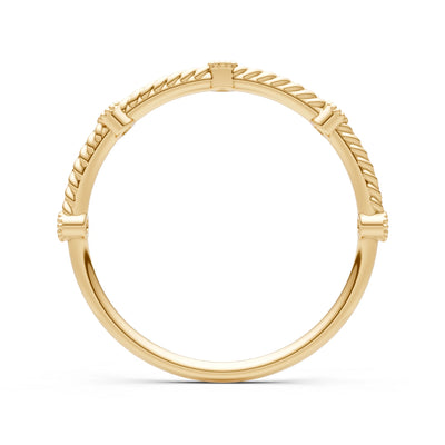 Emerald Dainty Woven Band Braided Metal with Accents