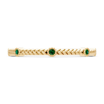 Dainty Woven Band Round Gemstone Braided Metal with Accents