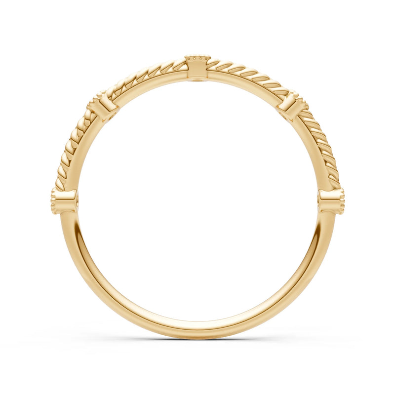 Peridot Dainty Woven Band Braided Metal with Accents