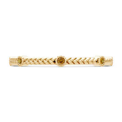 Dainty Woven Band Round Gemstone Braided Metal with Accents