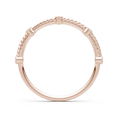 Citrine Dainty Woven Band Braided Metal with Accents