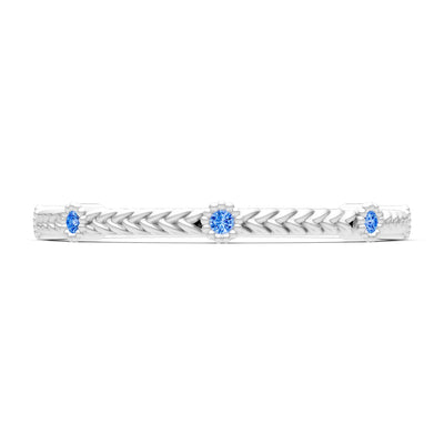 Dainty Woven Band Round Gemstone Braided Metal with Accents