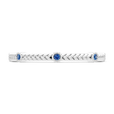 London Blue Topaz Dainty Woven Band Braided Metal with Accents
