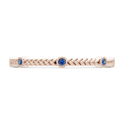 Dainty Woven Band Round Gemstone Braided Metal with Accents