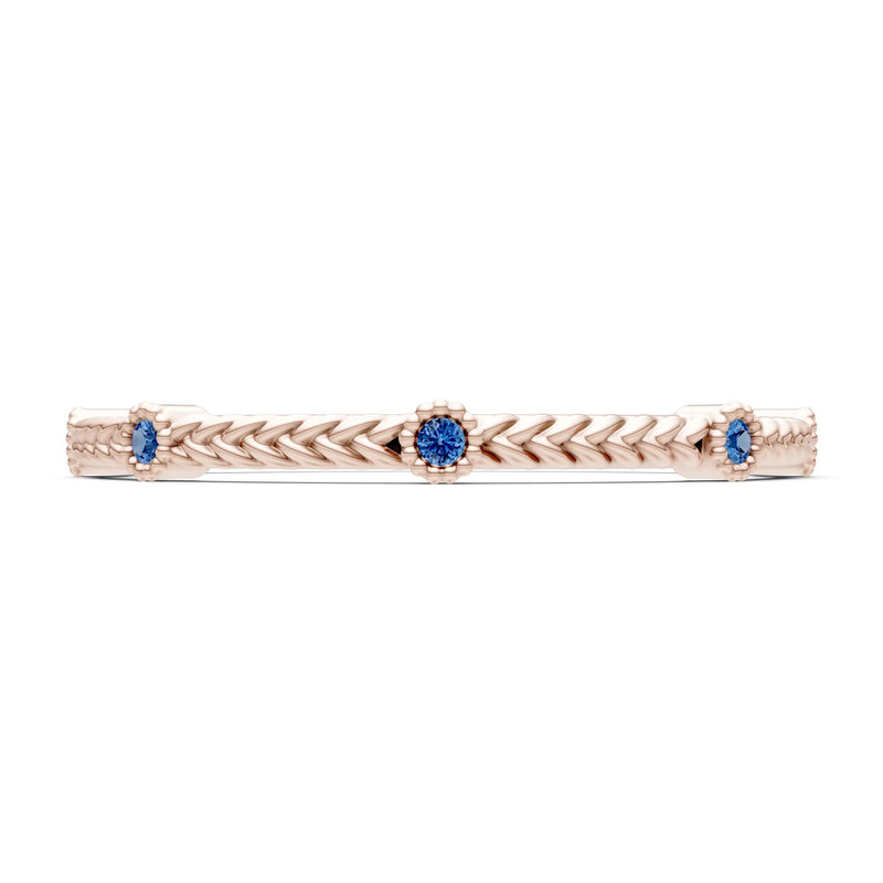 London Blue Topaz Dainty Woven Band Braided Metal with Accents