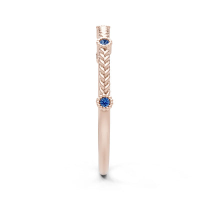 Dainty Woven Band Round Gemstone Braided Metal with Accents