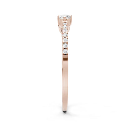Citrine Dainty Open Pear and Round Band