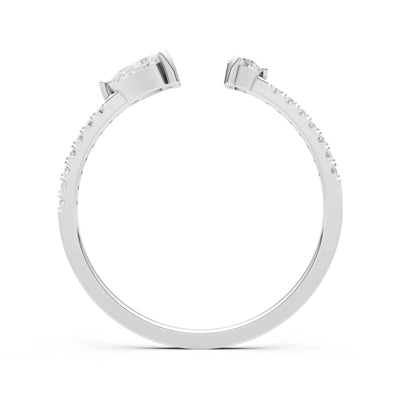 Diamond Dainty Open Pear and Round Band
